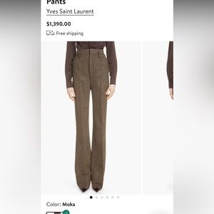 YSL Chevron Tweed High Waist Pants